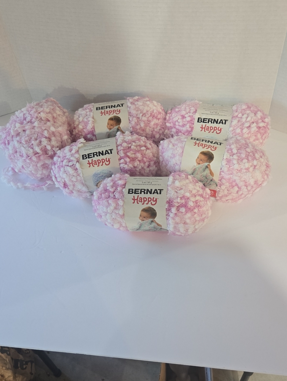 Bernat Happy Plush Yarn - Soft Light Pink